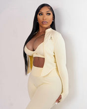 Load image into Gallery viewer, Contour Coded 3 Piece Pant set - Pastel Yellow
